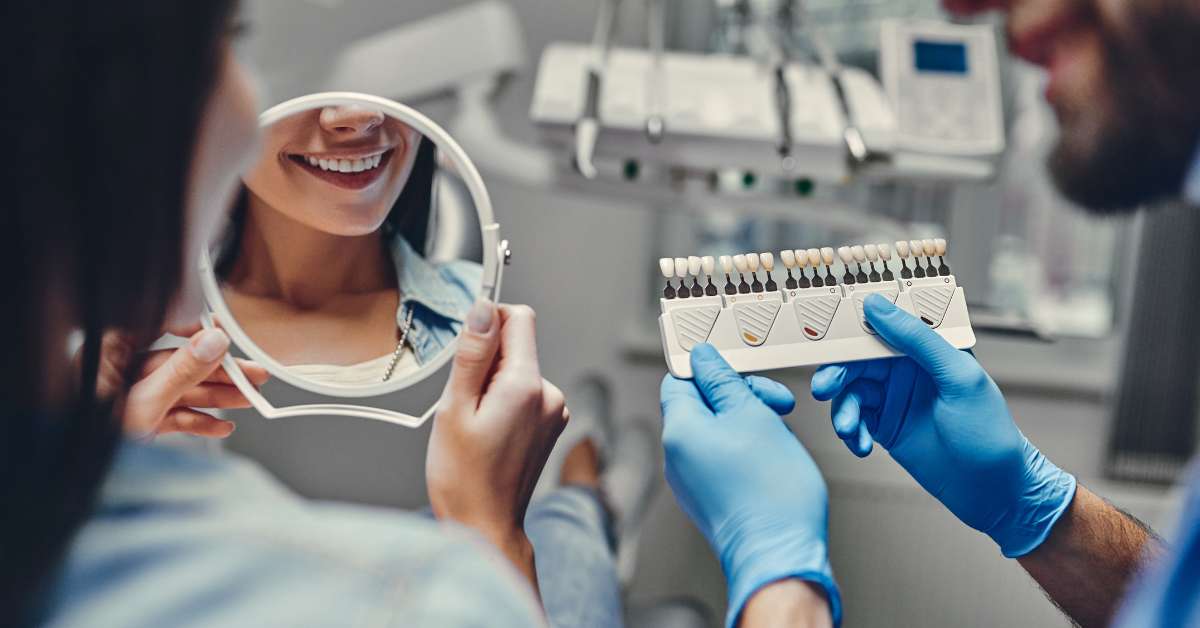 old dental work turning yellow