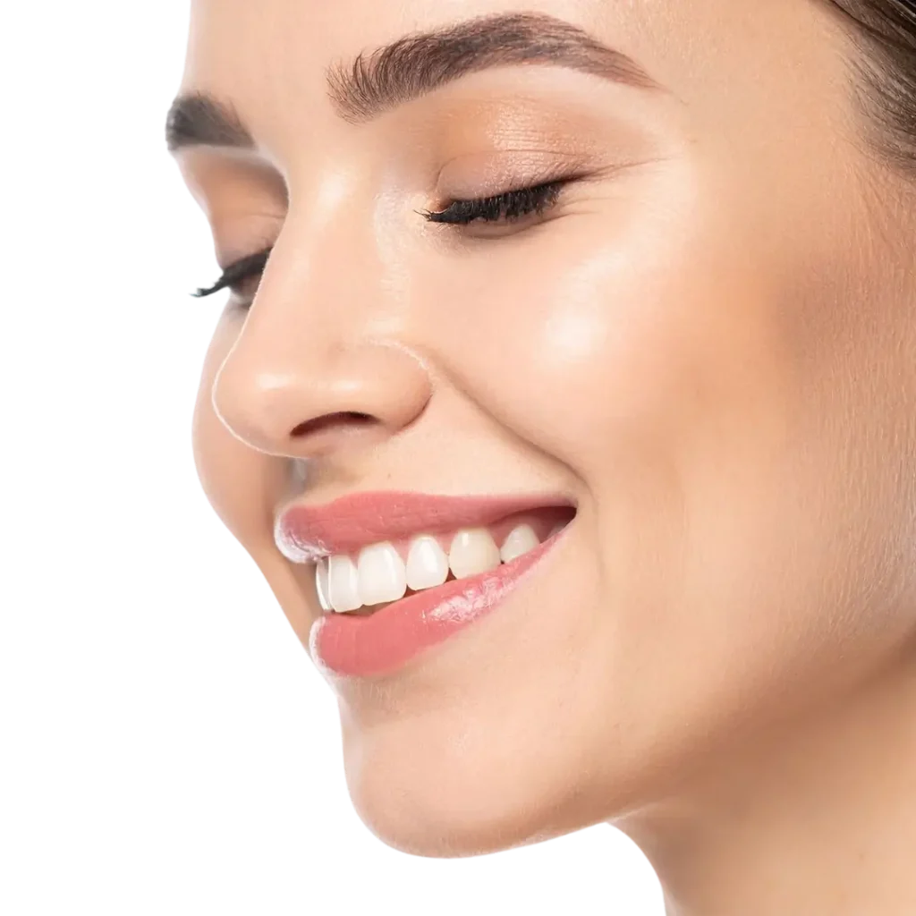 Woman smiling with perfect white teeth